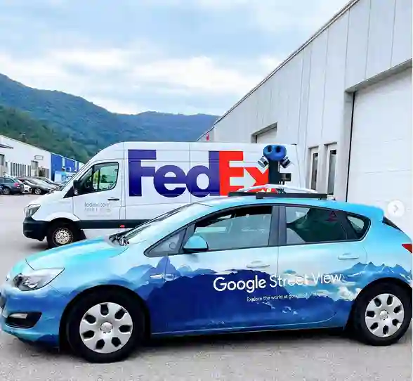 Picture of a Google Car spotted in Lugano, Canton of Ticino, Switzerland on October 15, 2022.