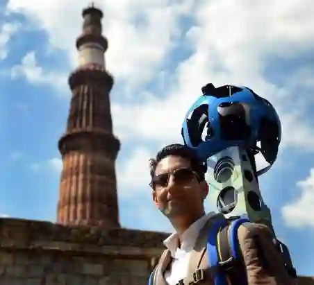 Picture of a Google Car spotted in Qutab Minar, New Delhi, Delhi, India on October 3, 2013.