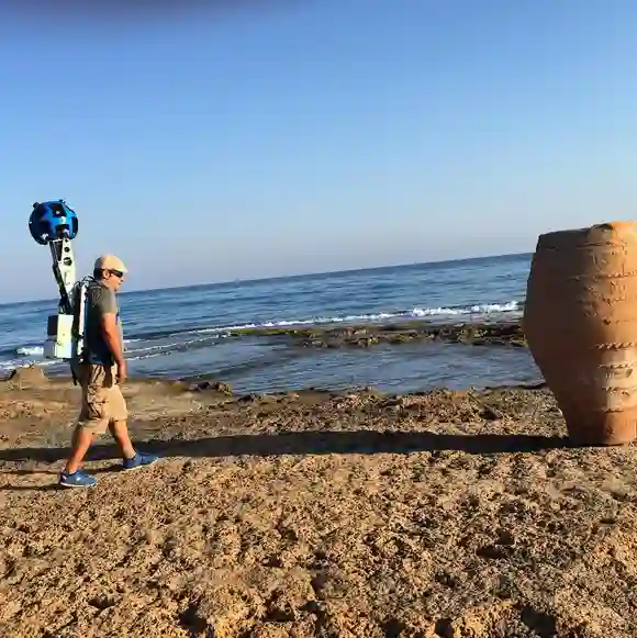 Picture of a Google Car spotted in Malia Beach, Malia, Crete, Greece on September 1, 2015.
