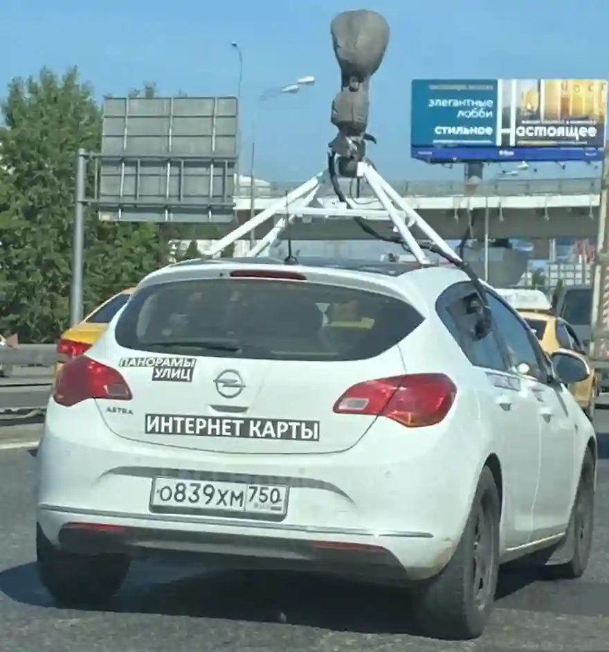 Picture of a Google Car spotted in Moscow, Russia on June 15, 2021.