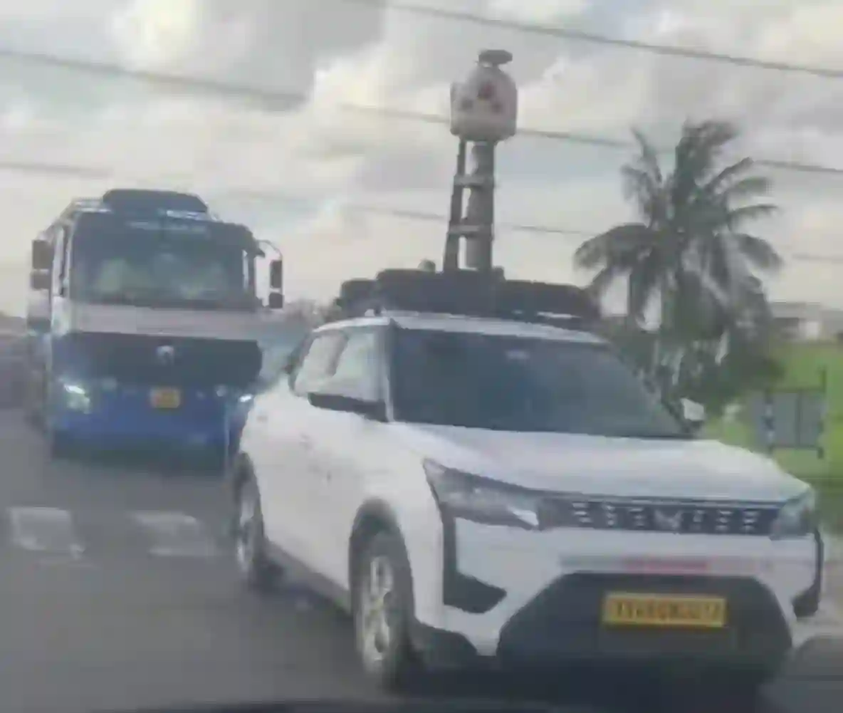 Picture of a Apple Car spotted in India on June 17, 2024.