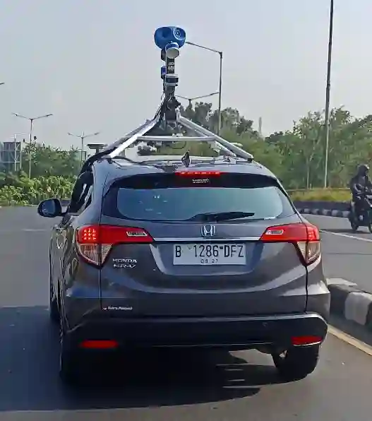Picture of a Google Car spotted in East Java, Indonesia on April 7, 2024.