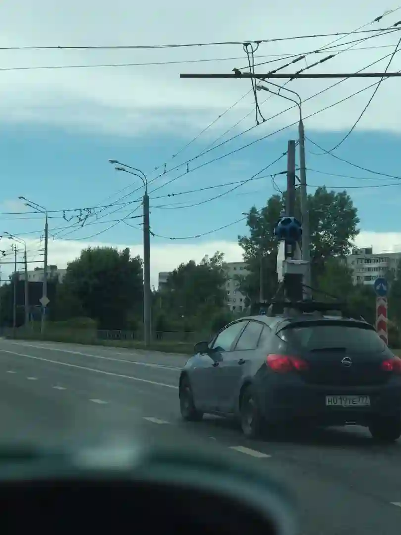 Picture of a Google Car spotted in Russia on July 8, 2019.