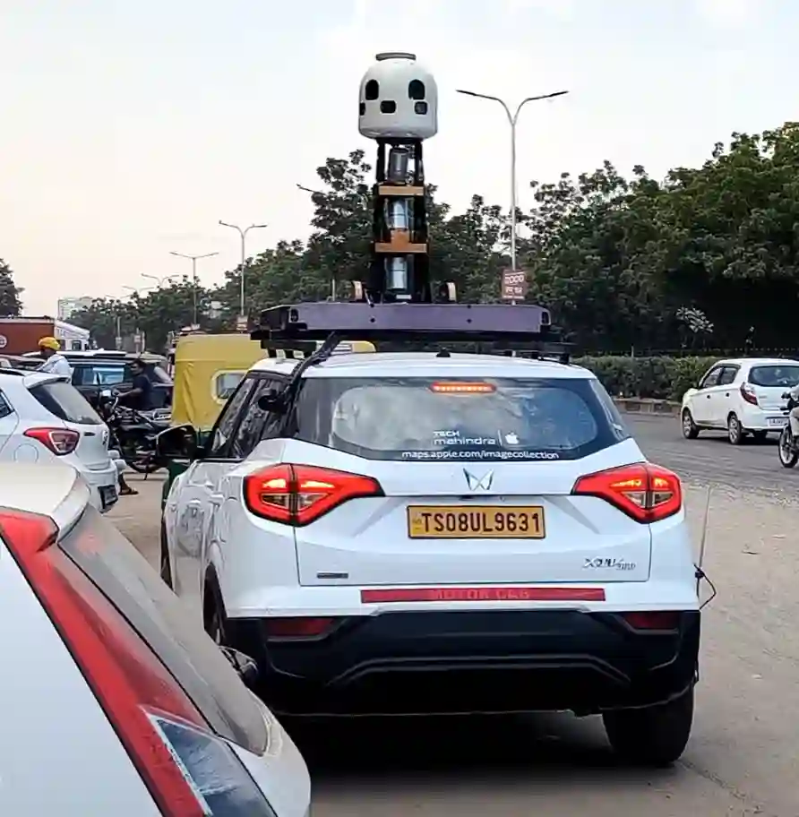 Picture of a Apple Car spotted in Rajasthan, India on October 9, 2024.