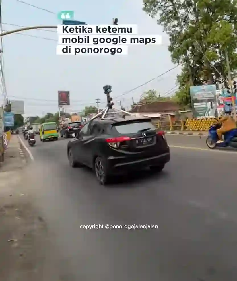 Picture of a Google Car spotted in Ponorogo, East Java, Indonesia on November 13, 2024.