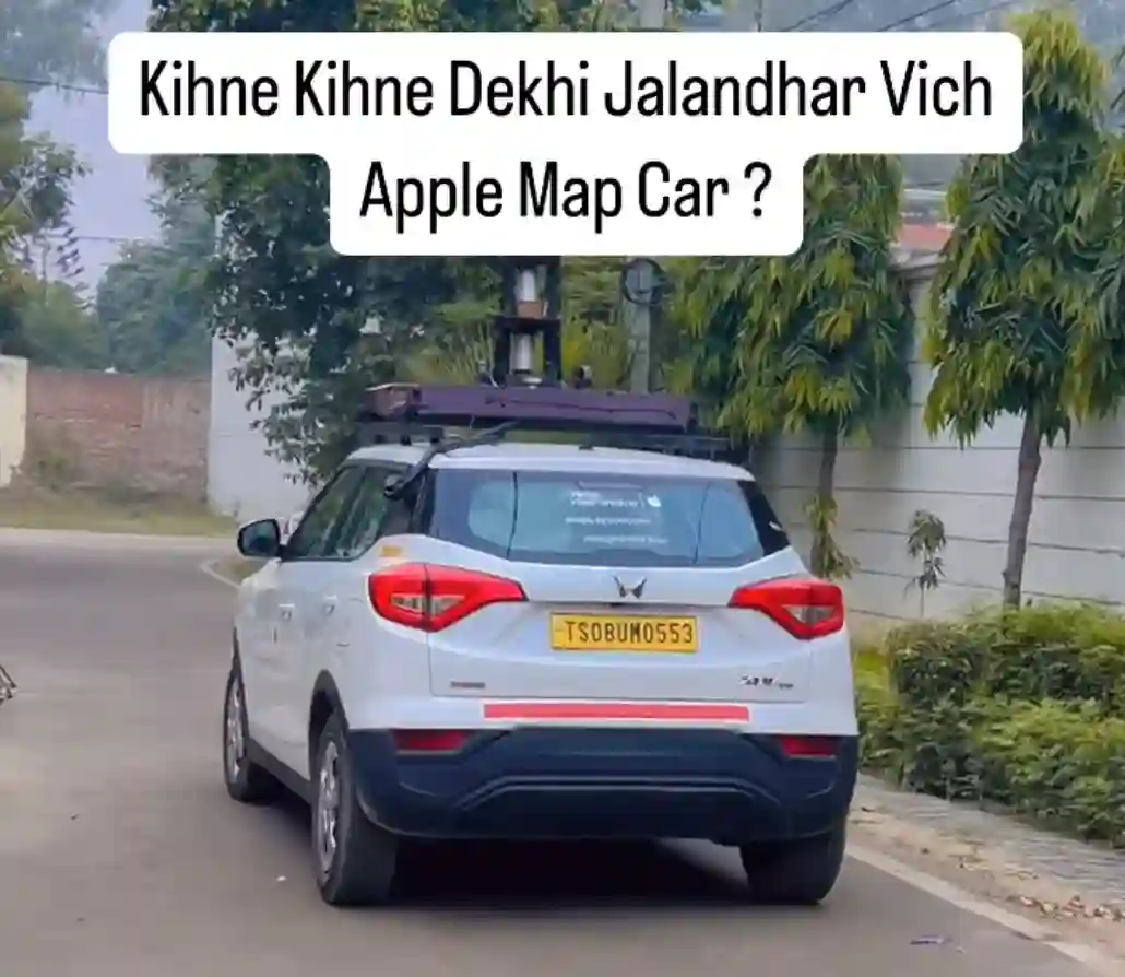Picture of a Apple Car spotted in Jalandhar, Punjab, India on November 17, 2024.