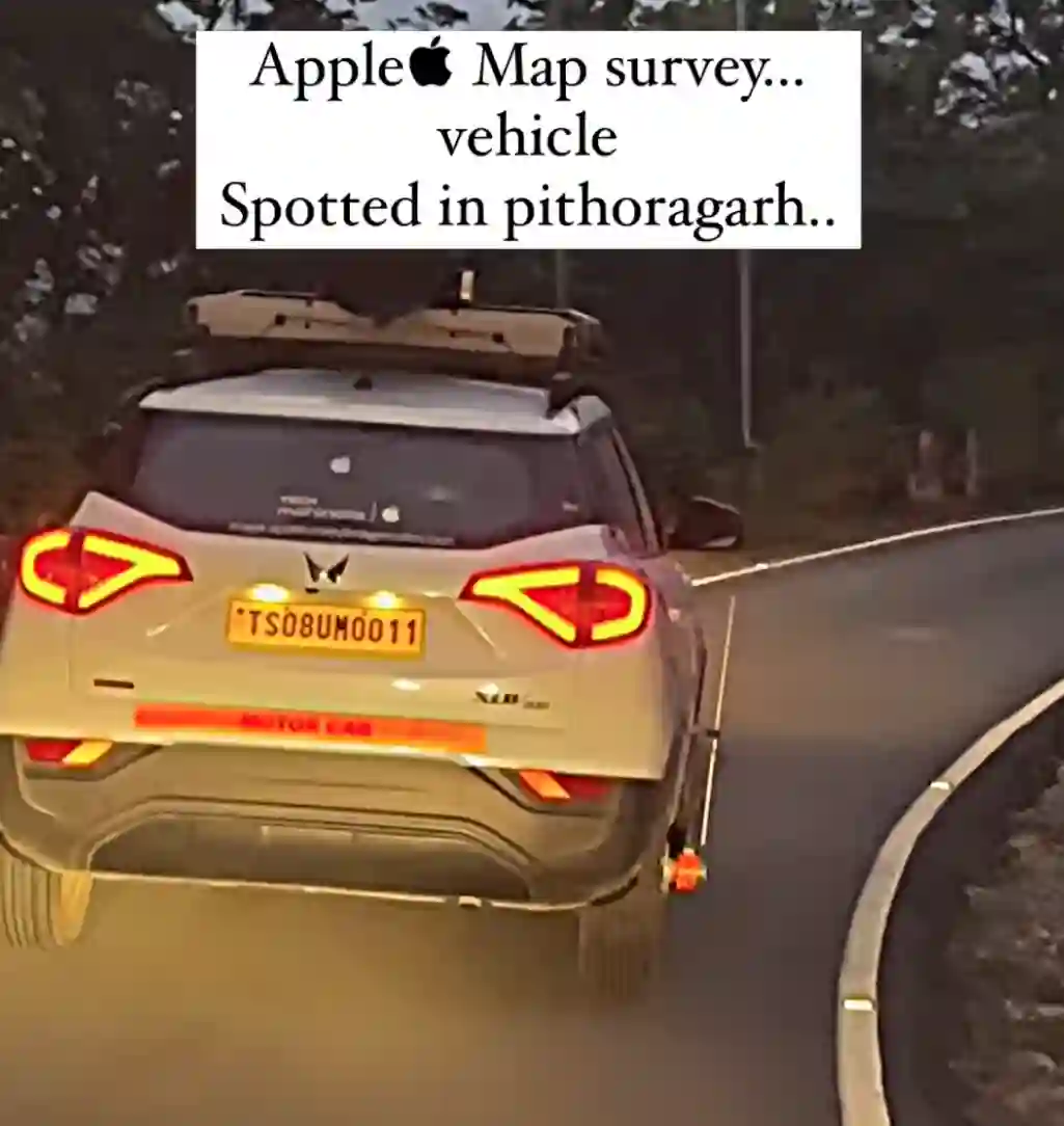 Picture of a Apple Car spotted in Pithoragarh, Uttarakhand, India ⛰️ on November 25, 2024.
