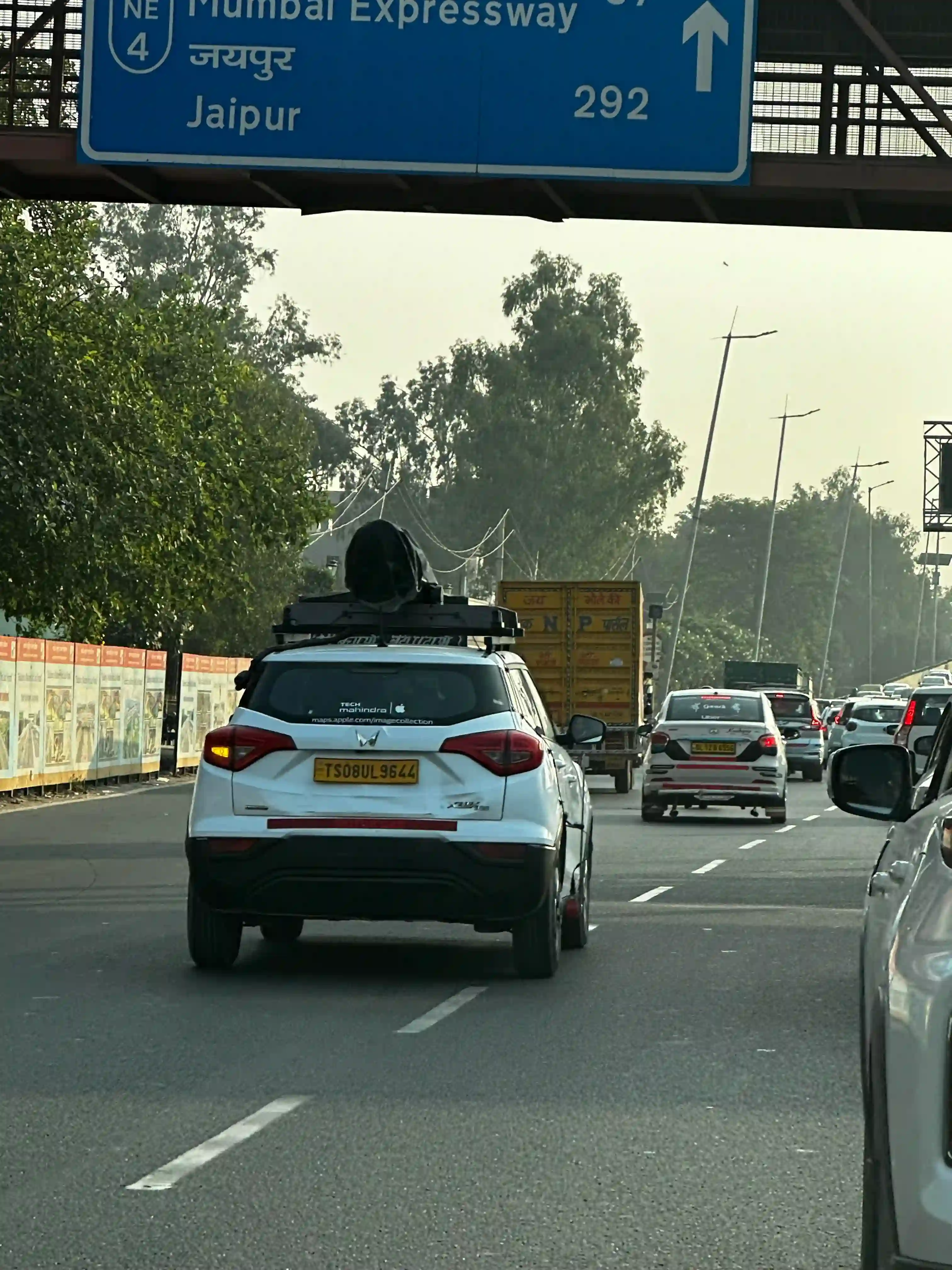 Picture of a Apple Car spotted in Delhi, India on December 1, 2024.