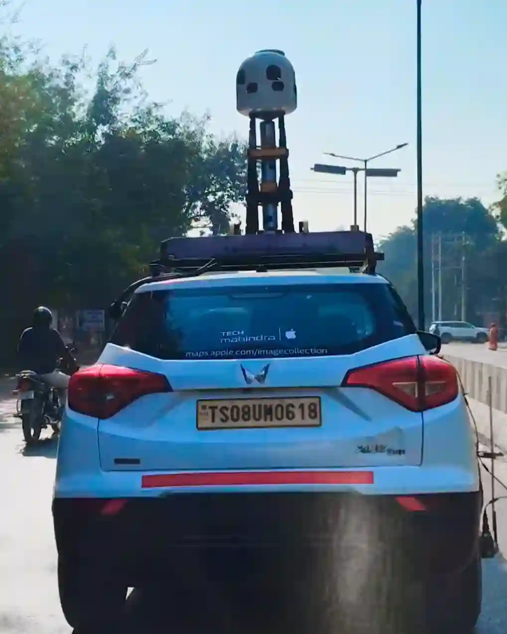 Picture of a Apple Car spotted in Agra, Uttar Pradesh, India on December 2, 2024.