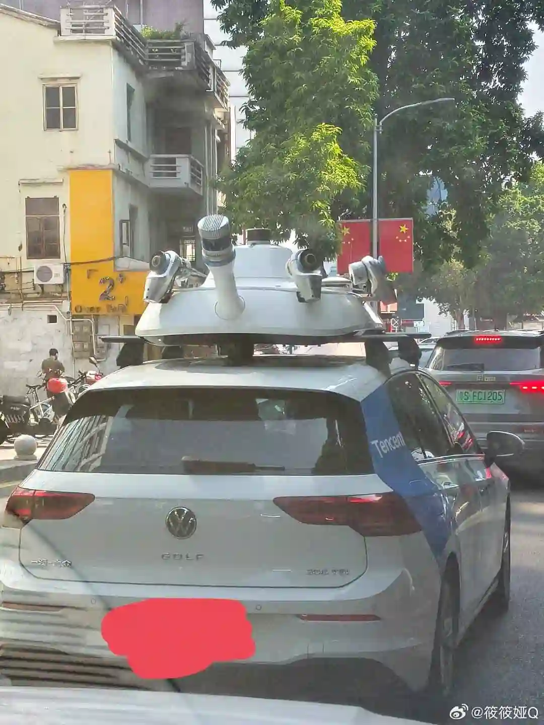 Picture of a Tencent Car spotted in Dongguan, Guangdong, China on October 19, 2024.