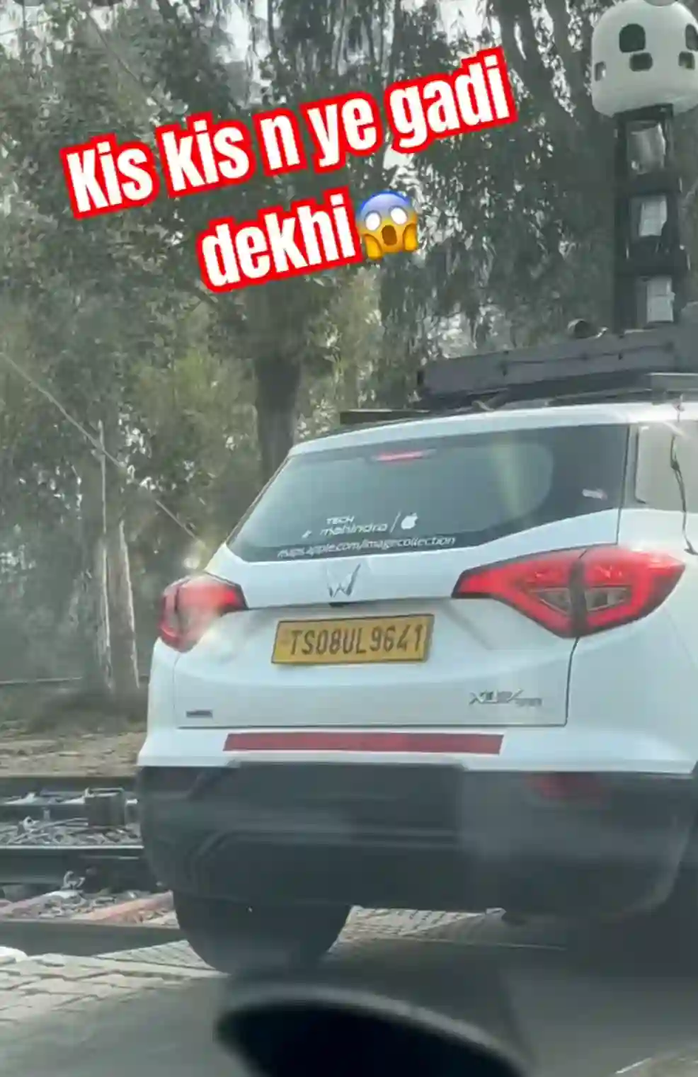 Picture of a Apple Car spotted in India on December 23, 2024.