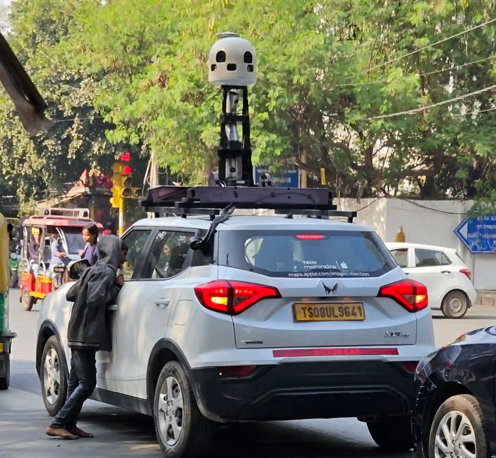 Picture of a Apple Car spotted in Delhi, India on December 20, 2024.
