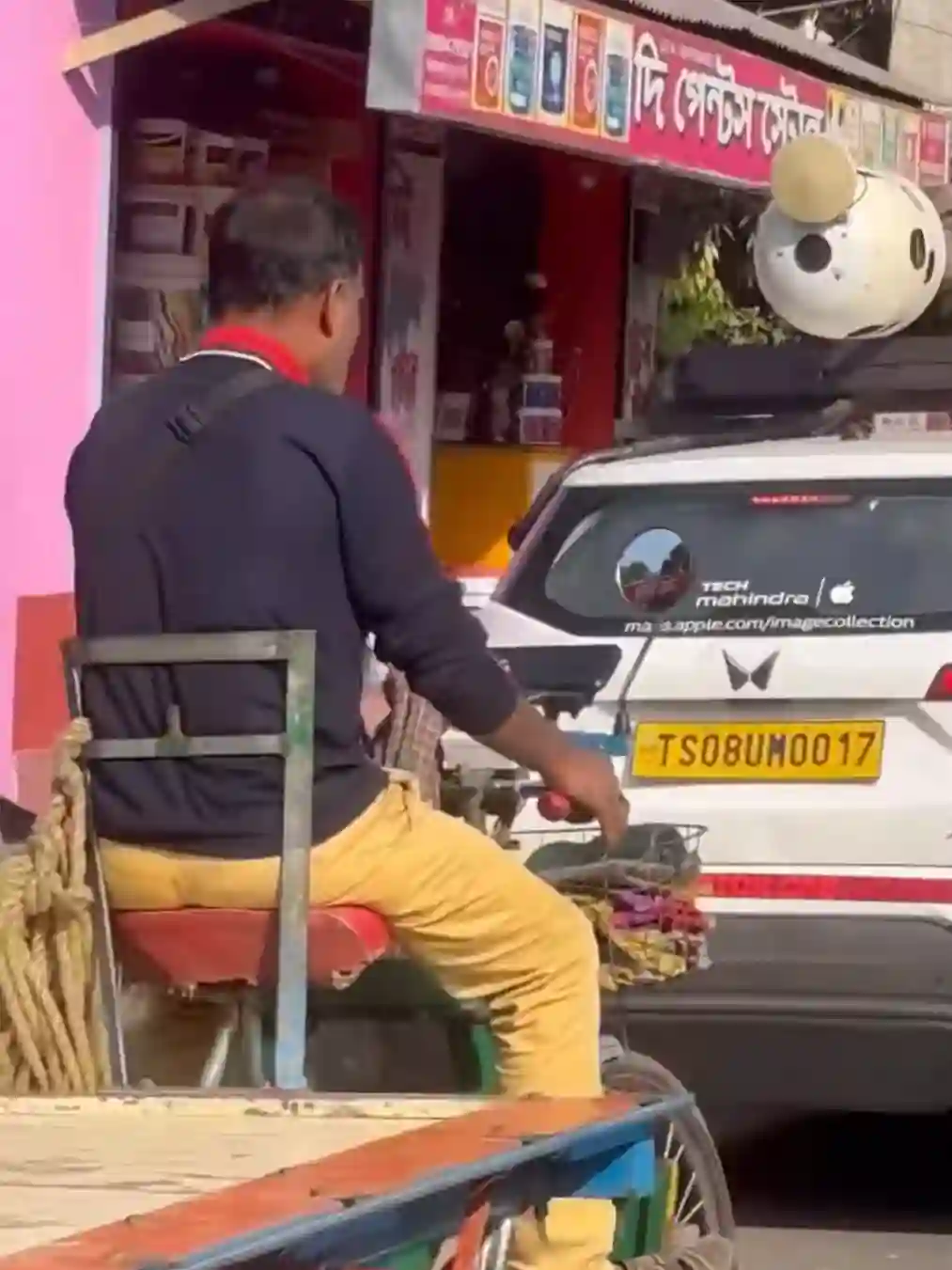 Picture of a Apple Car spotted in West Bengal, India on December 19, 2024.