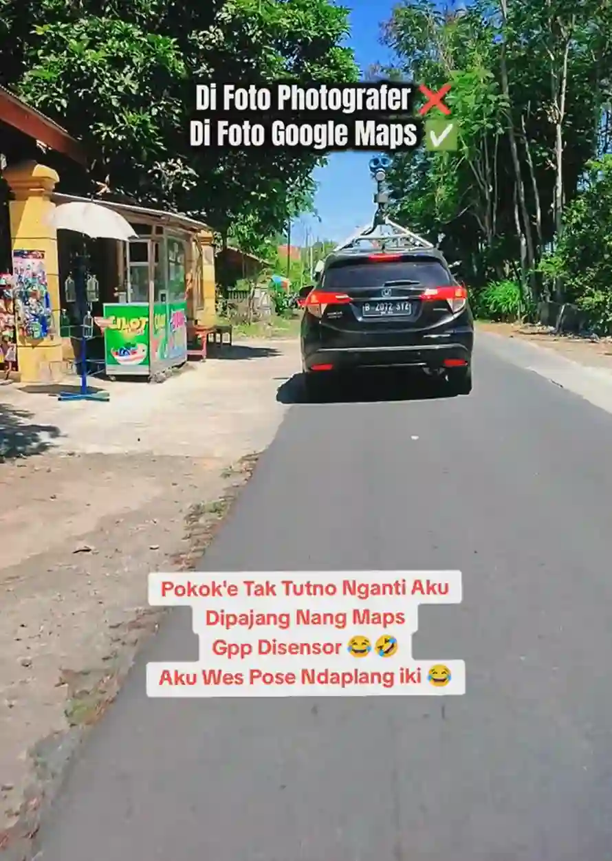 Picture of a Google Car spotted in Ponggok, Blitar, East Java, Indonesia on January 14, 2025.