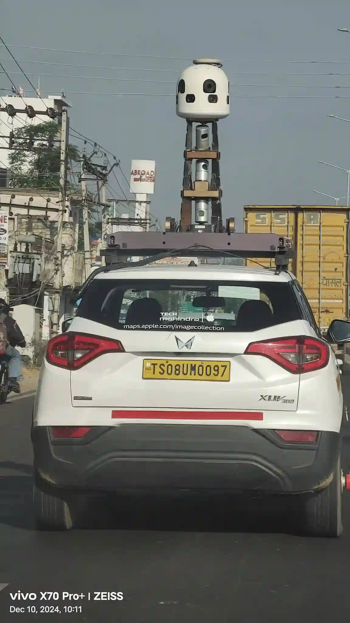 Picture of a Apple Car spotted in Dhuri, Punjab, India on December 11, 2024.