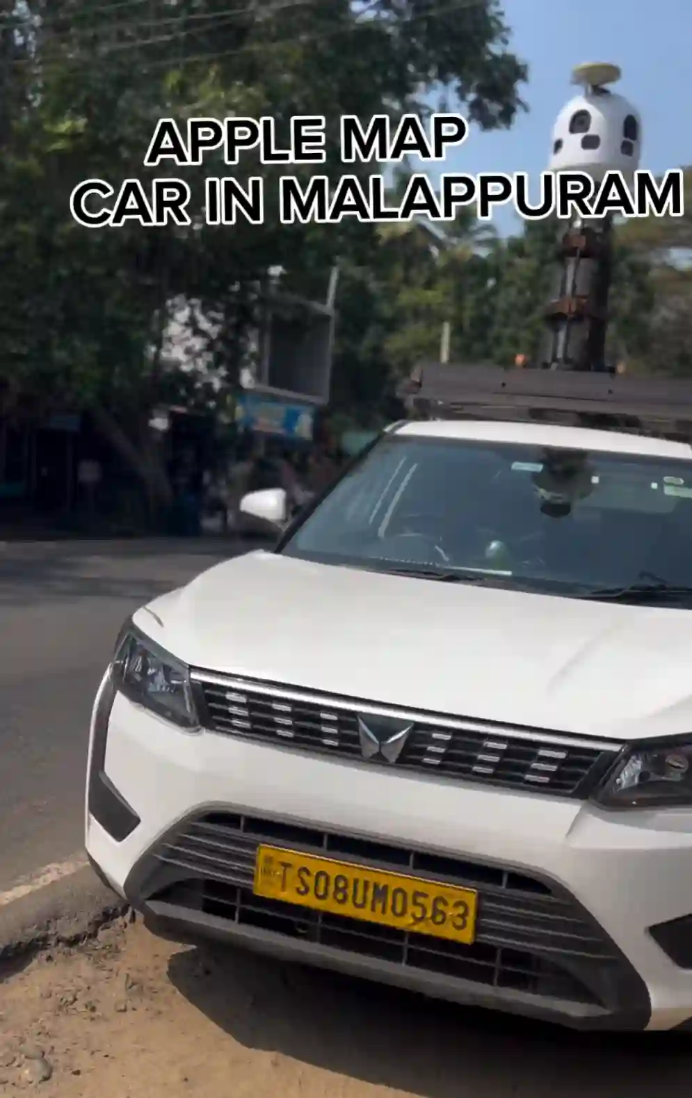 Picture of a Apple Car spotted in Malappuram, Kerala, India on January 28, 2025.