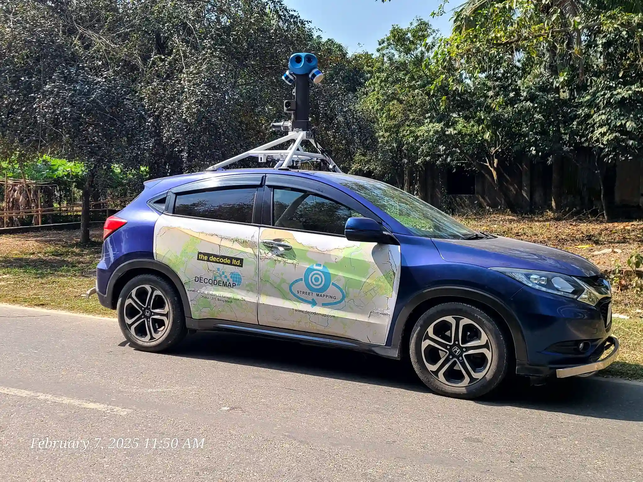 Picture of a Google Car spotted in Bhaluka, Mymensingh Division, Bangladesh on February 7, 2025.