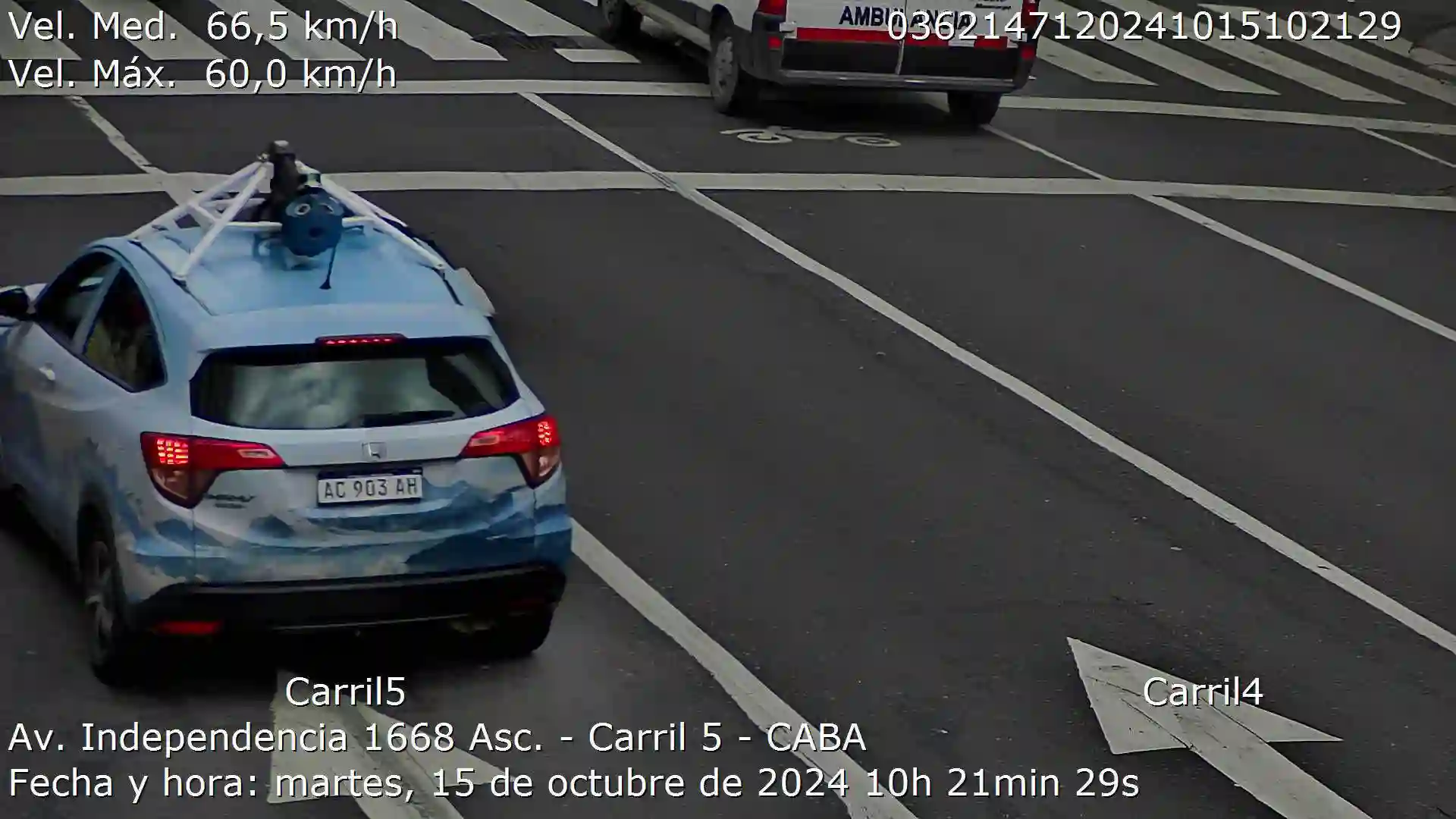 Picture of a Google Car spotted in Buenos Aires, Argentina on October 15, 2024.