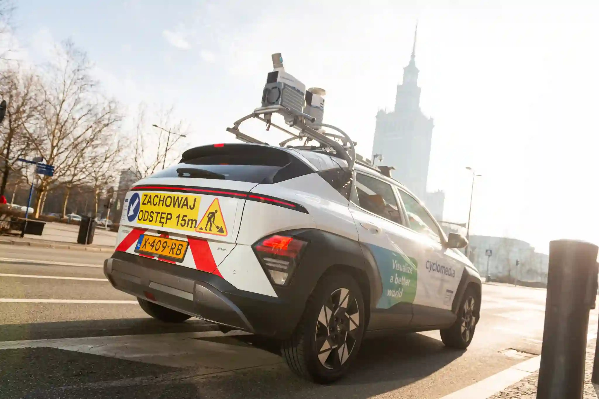 Picture of a Cyclomedia Car spotted in Warsaw, Masovian Voivodeship, Poland on February 10, 2025.