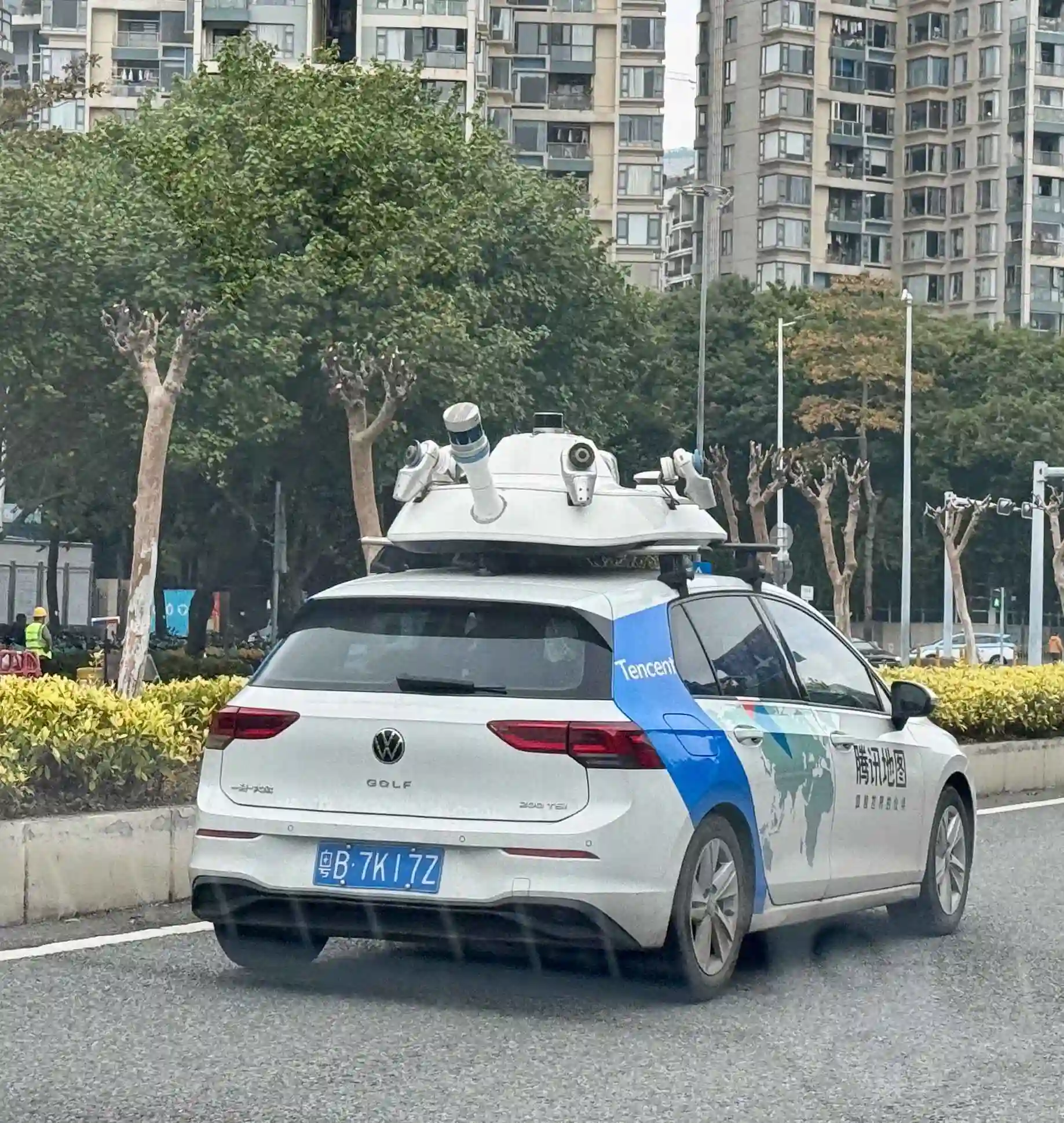 Picture of a Tencent Car spotted in Shenzhen, Guangdong, China on February 23, 2025.
