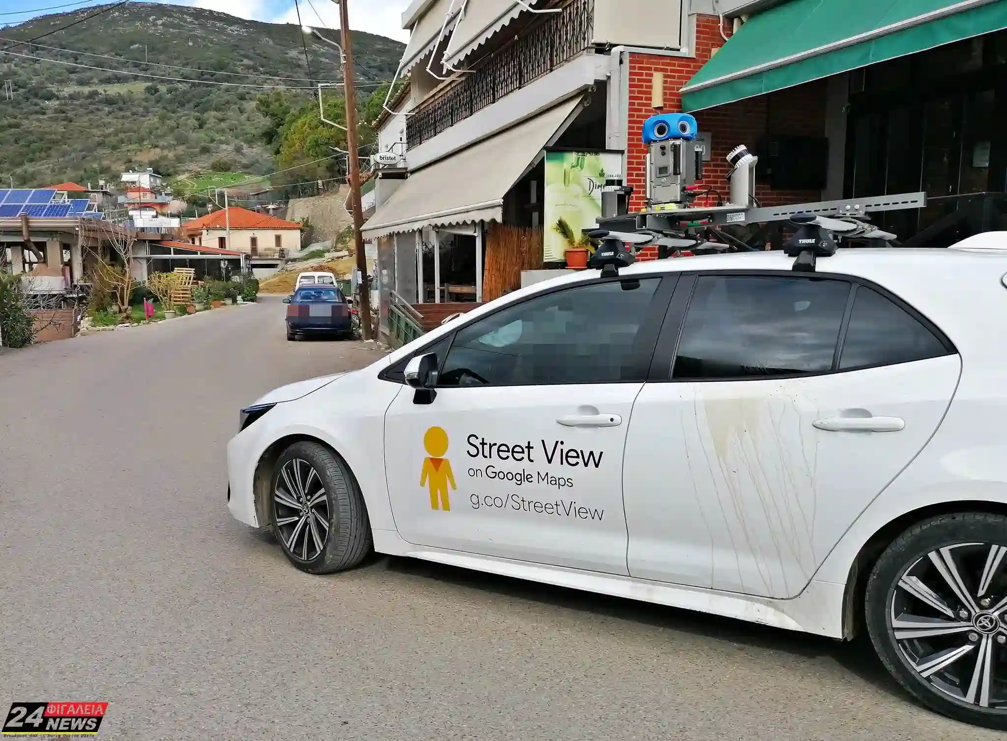 Picture of a Google Car spotted in Nea Figaleia, Decentralized Administration of Peloponnese, Western Greece and the Ionian, Greece on February 24, 2025.
