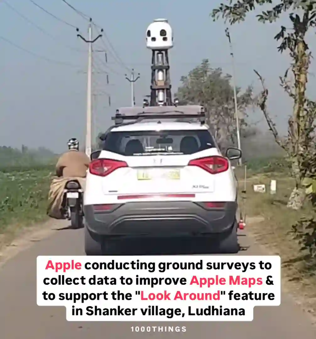 Picture of a Apple Car spotted in Shanker, Punjab, India on February 24, 2025.