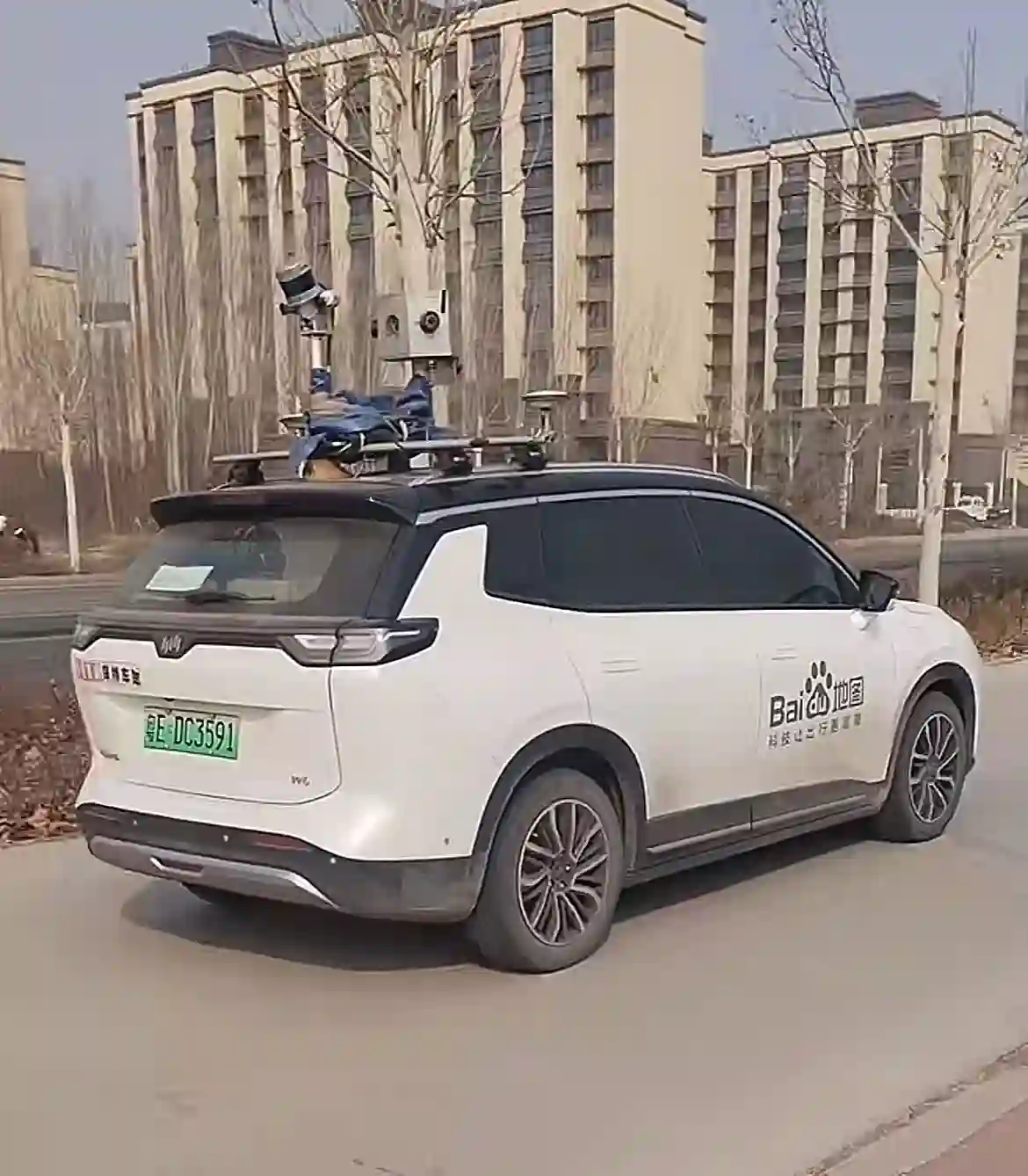 Picture of a Baidu Car spotted in Taian, Shandong, China on February 28, 2025.