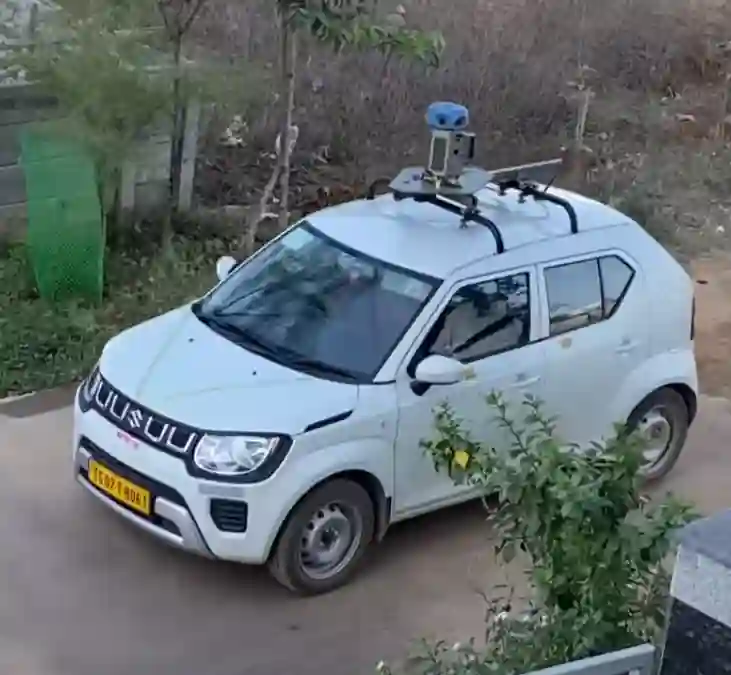 Picture of a Google Car spotted in Telangana, India on March 10, 2025.
