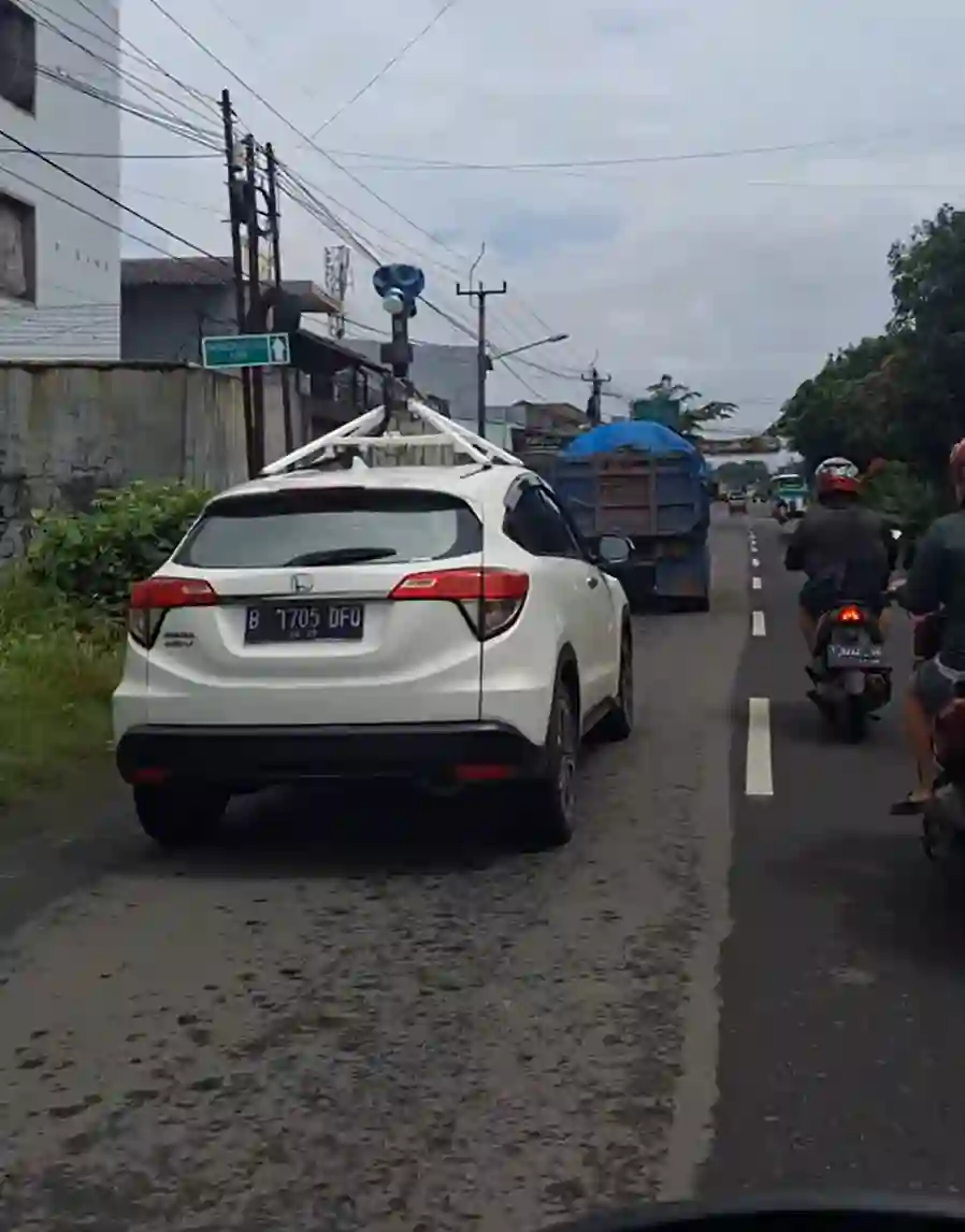 Picture of a Google Car spotted in Karawang, West Java, Indonesia on March 26, 2025.