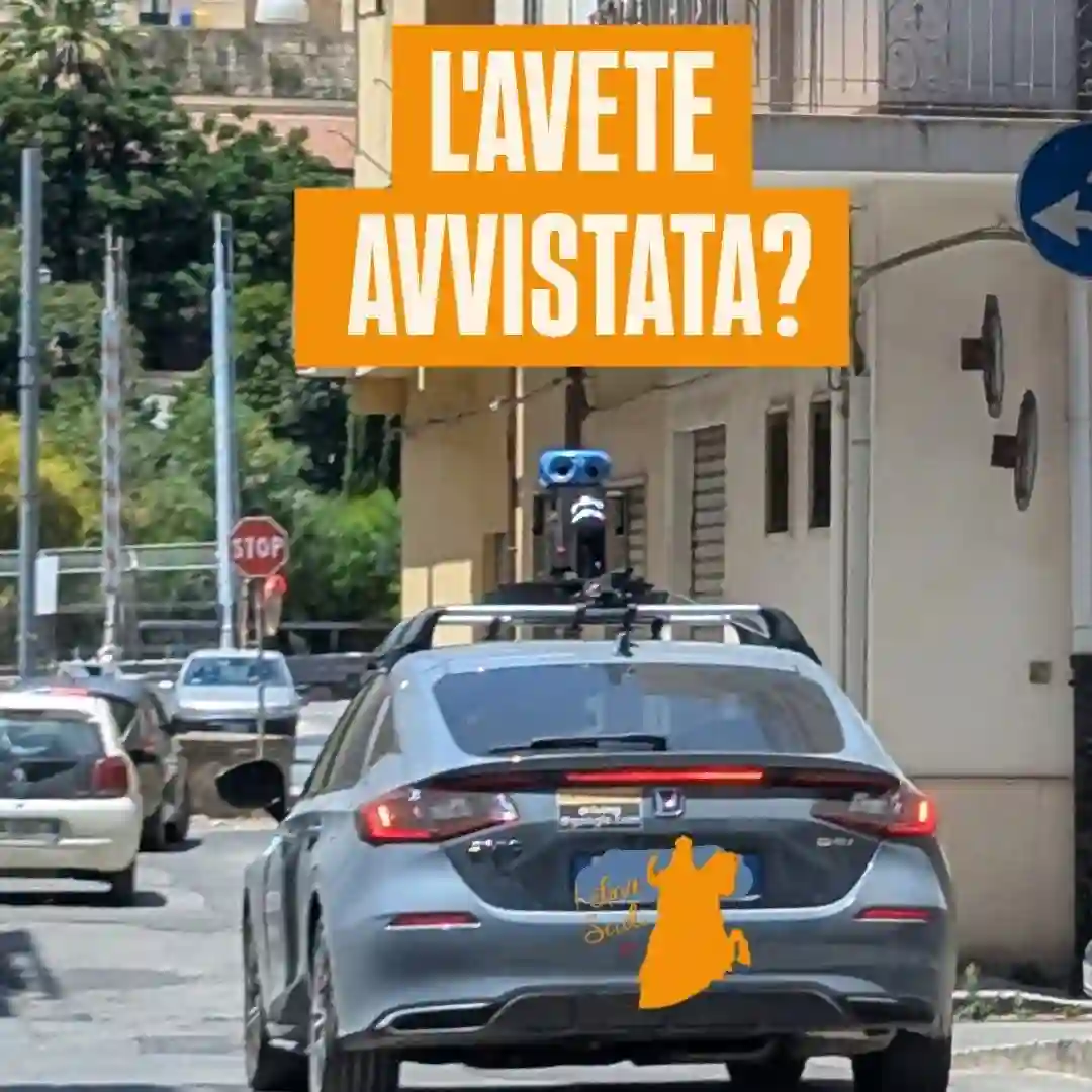 Google Street View car in Scicli, Sicily, Italy