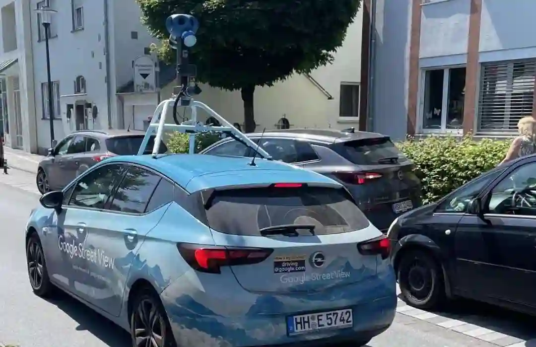Google Street View car in Meschede, North Rhine-Westphalia, Germany