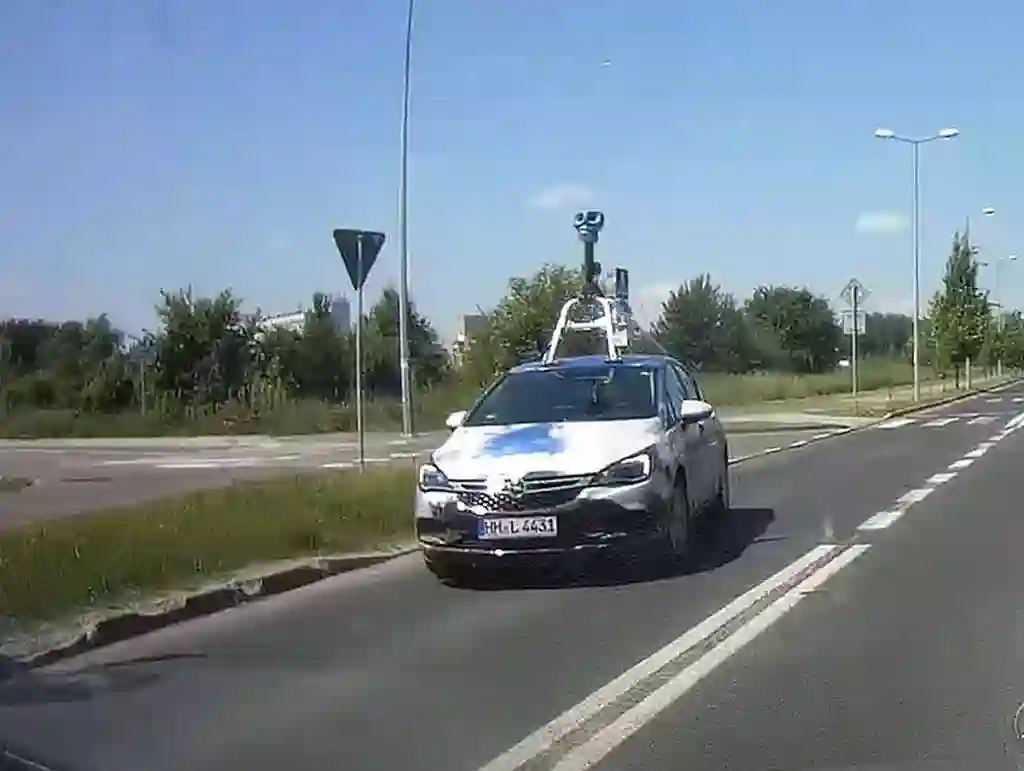 Picture of a Google Car spotted in Ostrołęka, Masovian Voivodeship, Poland on May 27, 2021.